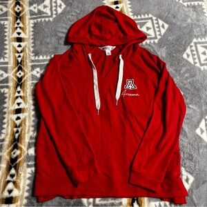 University of Arizona Red V-Neck Women's hooded Sweater NWOT